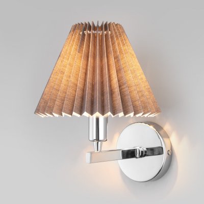 Настенный светильник с декоративным абажуром 60136/1 хром/графит Eurosvet Peony Настенный светильник с декоративным абажуром 60136/1 хром/графит Eurosvet Peony