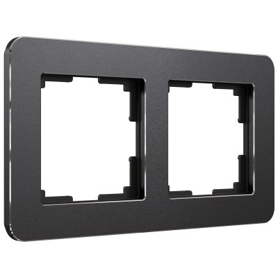 Рамка на 2 поста Platinum (черный алюминий) Werkel W0022608
