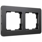 Рамка на 2 поста Platinum (черный алюминий) Werkel W0022608