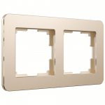 Рамка на 2 поста Platinum (шампань) Werkel W0022611