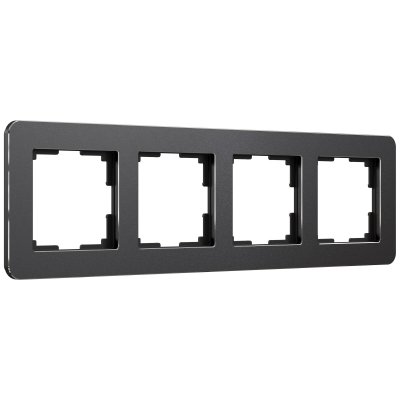 Рамка на 4 поста Platinum (черный алюминий) Werkel W0042608 Рамка на 4 поста Platinum (черный алюминий) Werkel W0042608