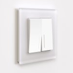 Выключатель двухклавишный с подсветкой (белый матовый) Werkel W1120161