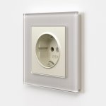 Розетка с заземлением и шторками (айвори матовый) Werkel W1171162