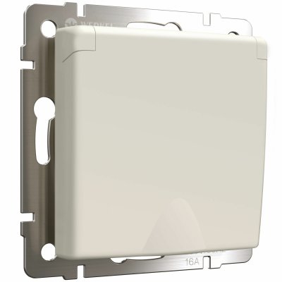 Розетка с заземлением и шторками c крышкой IP44 (айвори матовый) Werkel W1171262 Розетка с заземлением и шторками c крышкой IP44 (айвори матовый) Werkel W1171262