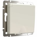 Розетка с заземлением и шторками c крышкой IP44 (айвори матовый) Werkel W1171262