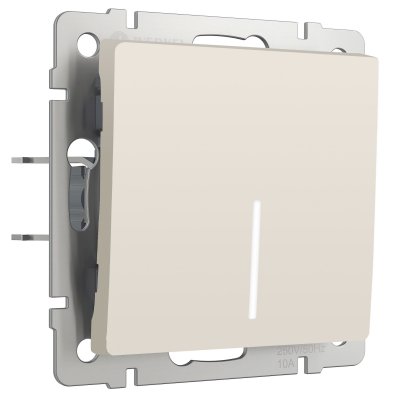 Выключатель одноклавишный с подсветкой (айвори матовый) Werkel W1110162