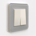 Выключатель двухклавишный с подсветкой (айвори матовый) Werkel W1120162