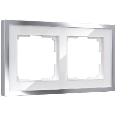 Рамка на 2 поста Baguette (белый/серебро) Werkel W0022850