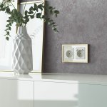 Рамка на 2 поста Baguette (айвори/латунь) Werkel W0022851