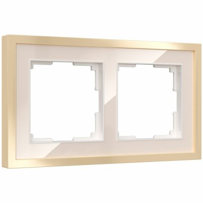 Рамка на 2 поста Baguette (айвори/латунь) Werkel W0022851