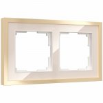 Рамка на 2 поста Baguette (айвори/латунь) Werkel W0022851