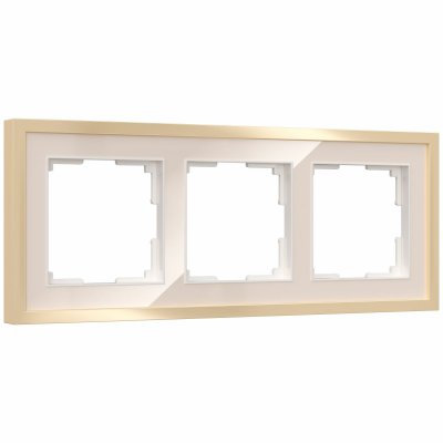 Рамка на 3 поста Baguette (айвори/латунь) Werkel W0032851