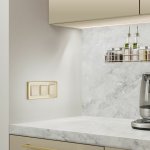 Рамка на 3 поста Baguette (айвори/латунь) Werkel W0032851