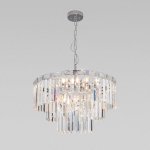 Подвесная люстра Eurosvet 10130/8 хром/прозрачный хрусталь Strotskis Elegante