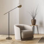 Напольный светильник 01143/1 черный/золото Eurosvet