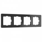 Рамка на 4 поста Acrylic (черный) Werkel W0042708