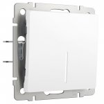 Выключатель одноклавишный проходной с подсветкой (белый матовый) Werkel W1112161