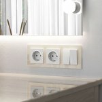 Выключатель двухклавишный проходной с подсветкой (белый матовый) Werkel W1122161