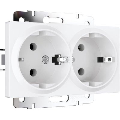 Розетка двойная с заземлением (белый матовый) Werkel W1172061