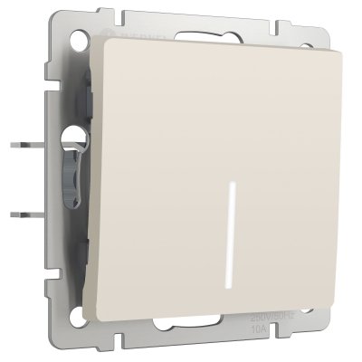 Выключатель одноклавишный проходной с подсветкой (айвори матовый) Werkel W1112162