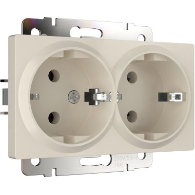Розетка двойная с заземлением (айвори матовый) Werkel W1172062