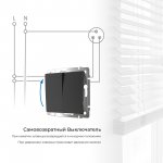 Выключатель двухклавишный с самовозвратом (черный матовый) Werkel W1122408