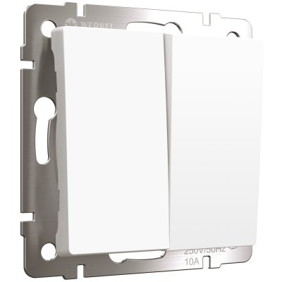 Выключатель двухклавишный с самовозвратом (белый матовый) Werkel W1122461 Выключатель двухклавишный с самовозвратом (белый матовый) Werkel W1122461