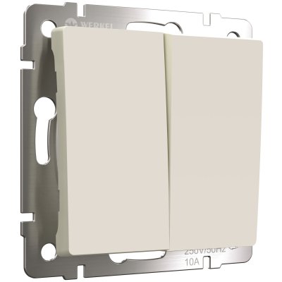 Выключатель двухклавишный с самовозвратом (айвори матовый) Werkel W1122462 Выключатель двухклавишный с самовозвратом (айвори матовый) Werkel W1122462