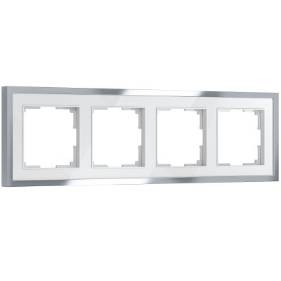 Рамка на 4 поста Baguette (белый/серебро) Werkel W0042850 Рамка на 4 поста Baguette (белый/серебро) Werkel W0042850