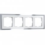 Рамка на 4 поста Baguette (белый/серебро) Werkel W0042850