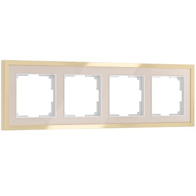 Рамка на 4 поста Baguette (айвори/латунь) Werkel W0042851