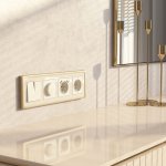 Рамка на 4 поста Baguette (айвори/латунь) Werkel W0042851