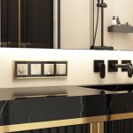 Рамка на 4 поста Baguette (черный/латунь) Werkel W0042852