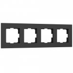 Рамка на 4 поста Slab (черный матовый) W0042908 Werkel