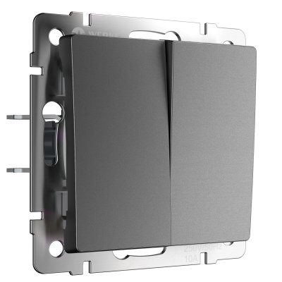 Выключатель двухклавишный проходной (графит матовый) W1122064 Werkel