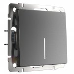 Выключатель одноклавишный проходной с подсветкой (графит матовый) W1112164 Werkel