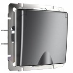 Розетка влагозащ. с зазем. с защит. крышкой и шторками (графит матовый) W1171264 Werkel