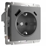 Розетка с заземлением, шторками и USB тип A+C  (графит матовый) W1171764 Werkel