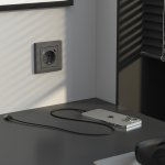 Розетка с заземлением, шторками и USB тип A+C  (графит матовый) W1171764 Werkel