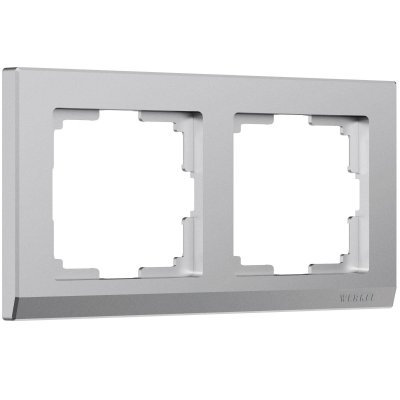 Рамка на 2 поста Stark (серебряный матовый) W0021865 Werkel Рамка на 2 поста Stark (серебряный матовый) W0021865 Werkel