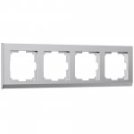 Рамка на 4 поста Stark (серебряный матовый) W0041865 Werkel