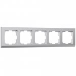 Рамка на 5 постов Stark (серебряный матовый) W0051865 Werkel