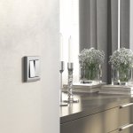 Выключатель двухклавишный с подсветкой (серебряный матовый) W1120165 Werkel