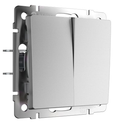 Выключатель двухклавишный проходной (серебряный матовый) W1122065 Werkel Выключатель двухклавишный проходной (серебряный матовый) W1122065 Werkel