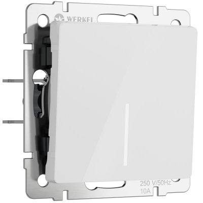 Выключатель одноклавишный с подсветкой (белый акрил) Werkel W1110141 Выключатель одноклавишный с подсветкой (белый акрил) Werkel W1110141