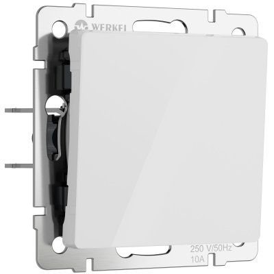 Выключатель одноклавишный проходной (белый акрил) Werkel W1112041
