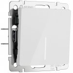 Выключатель одноклавишный проходной с подсветкой (белый акрил) Werkel W1112141