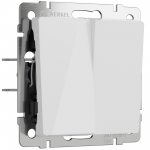 Перекрестный выключатель двухклавишный (белый акрил) Werkel W1123041