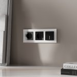 Выключатель одноклавишный с подсветкой (черный акрил) Werkel W1110148