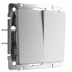 Перекрестный выключатель двухклавишный (серебряный матовый) W1123065 Werkel